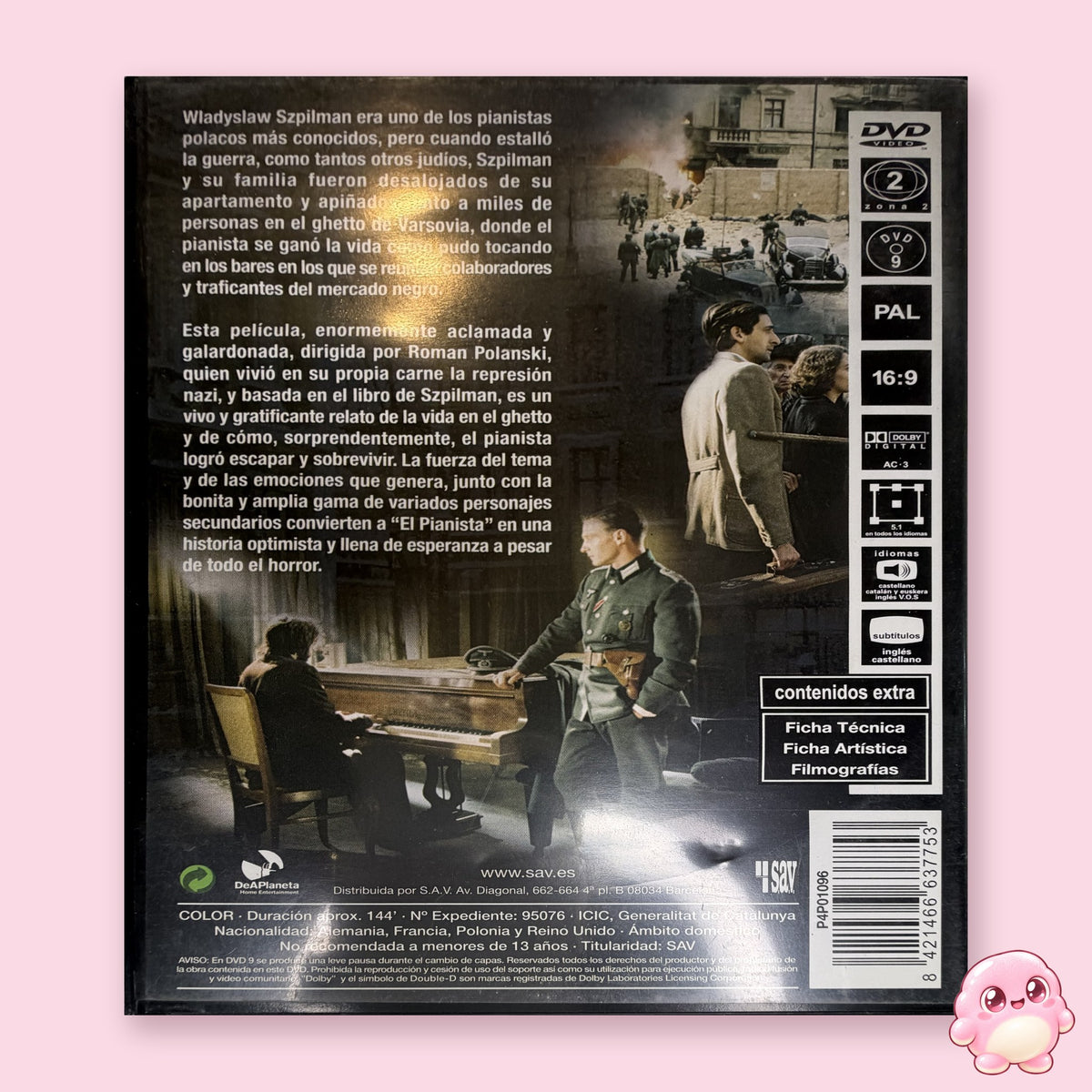 El pianista DVD contraportada