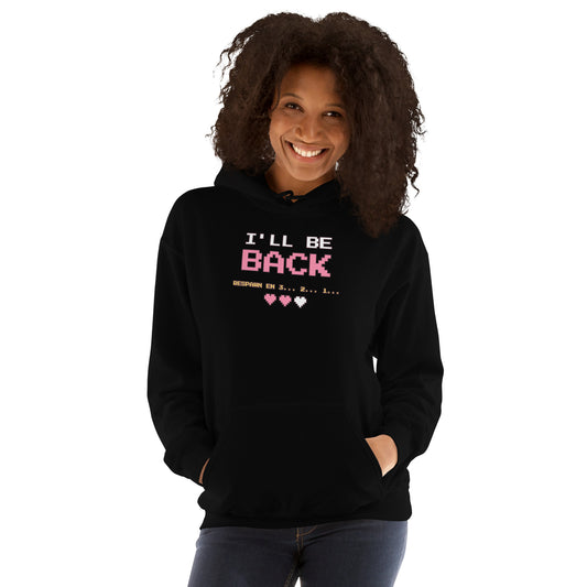 Sudadera Friki Unisex "I'll Be Back" negra