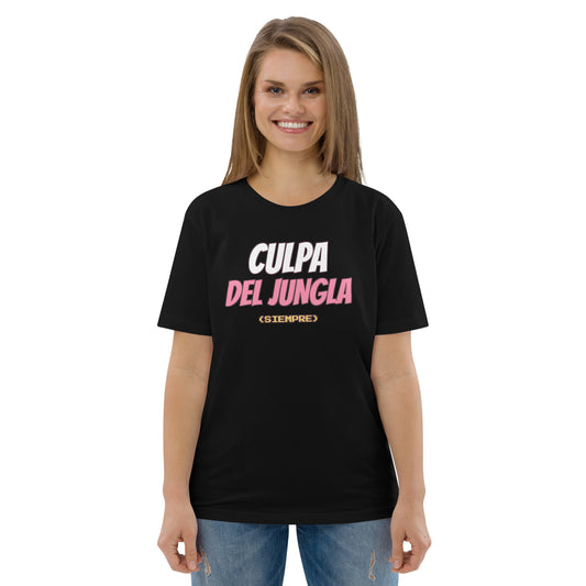 Camiseta Friki Unisex "Culpa del Jungla" negra