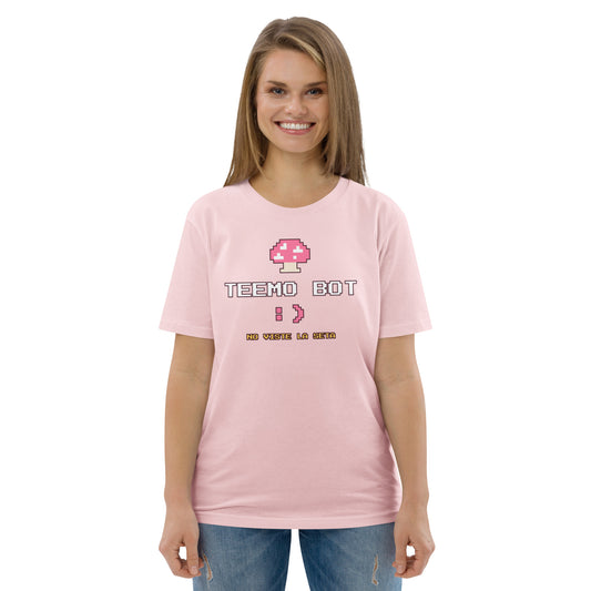 Camiseta Friki Unisex "Teemo Bot :)" rosa