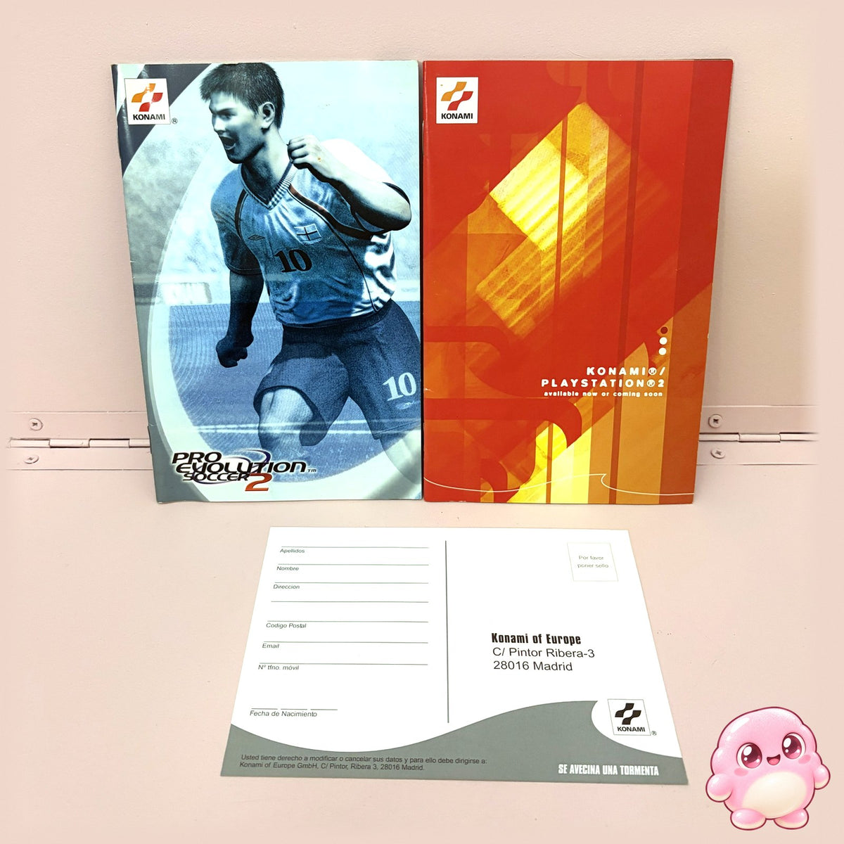 Pro Evolution Soccer 2 PS2 - manual, catálogo y postal originales