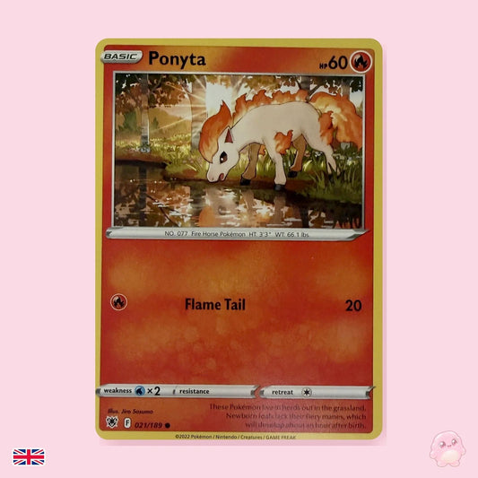 Ponyta 021/189 - Resplandor Astral (Inglés) - Carta Pokémon TCG
