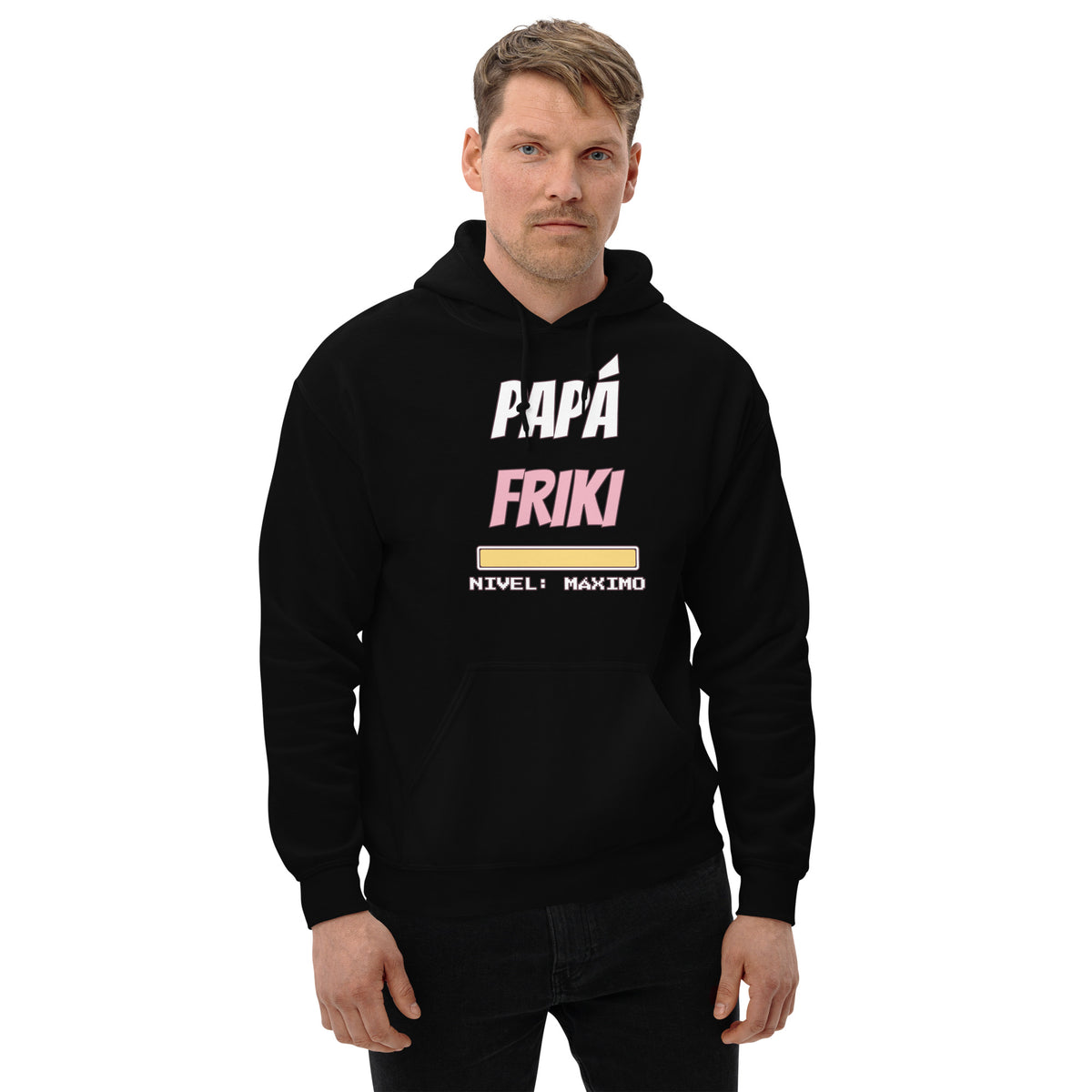 Sudadera Friki Unisex "Papá Friki" negra