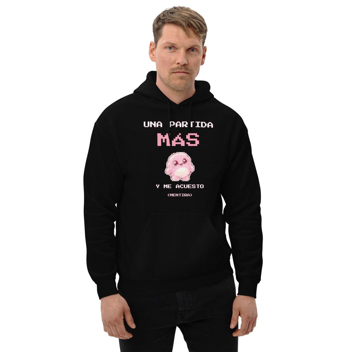 Sudadera Friki Unisex "Una Partida Más" negra