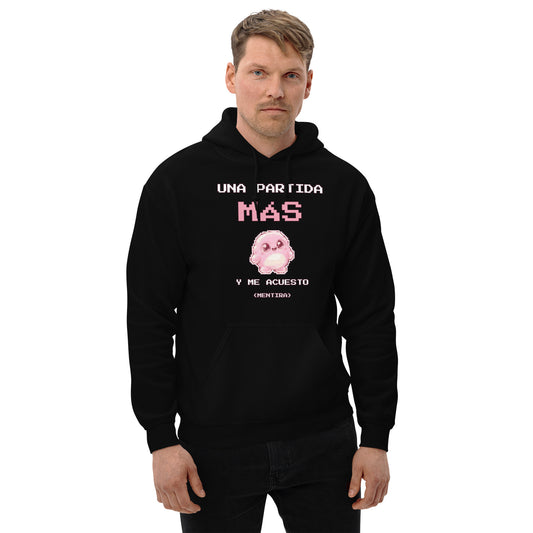 Sudadera Friki Unisex "Una Partida Más" negra