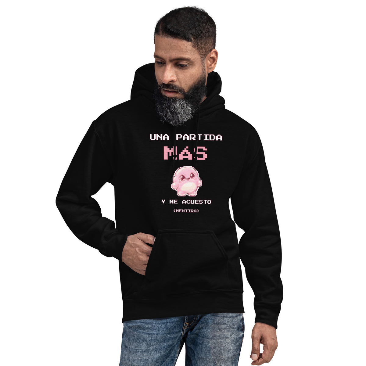 Sudadera Friki Unisex "Una Partida Más" negra