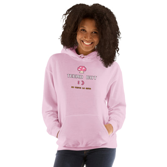 Sudadera Friki Unisex "Teemo Bot :)" rosa