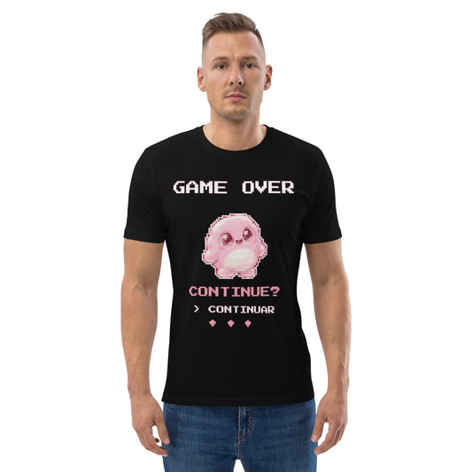 Camiseta Friki Unisex "Game Over" negra