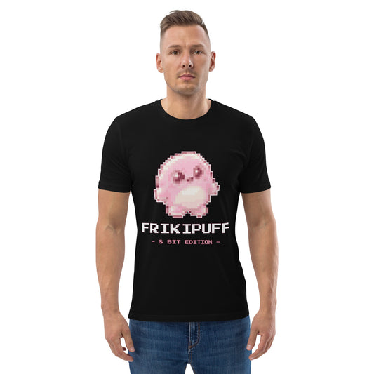 Camiseta Friki Unisex "FrikiPuff 8-Bit Edition" negra