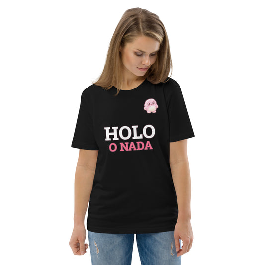 Camiseta Friki Unisex "Holo o Nada" negra