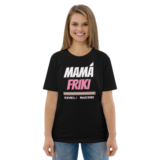 Camiseta Friki Unisex "Mamá Friki" negra