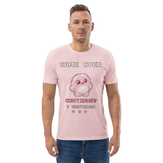 Camiseta Friki Unisex "Game Over" rosa