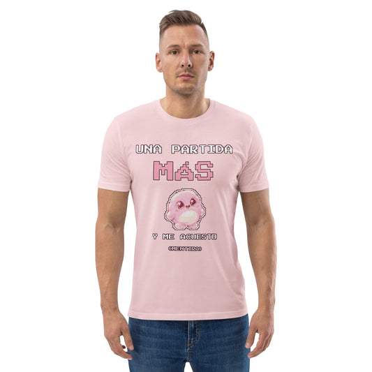 Camiseta Friki Unisex "Una Partida Más" rosa
